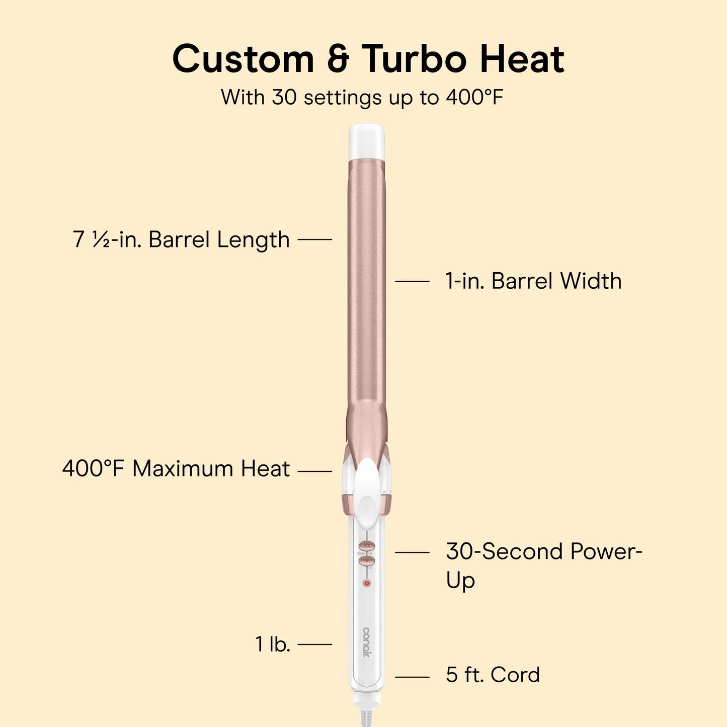 Conair Double Ceramic Long Barrel 1-Inch Curling Iron, 1.0" Barrel Produces Classic Curls – for use on Medium and Long Hair, Hair Curler 🍁 All In One Marketplace Canada