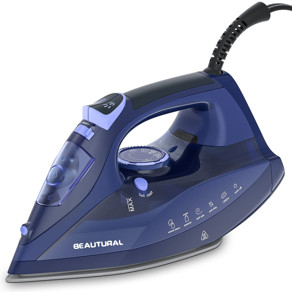 BEAUTURAL Steam Iron for Clothes with Precision Thermostat Dial, Ceramic Coated Soleplate, 3-Way Auto-Off, Self-Cleaning, Anti-Calcium, Anti-Drip 🍁 All In One Marketplace Canada