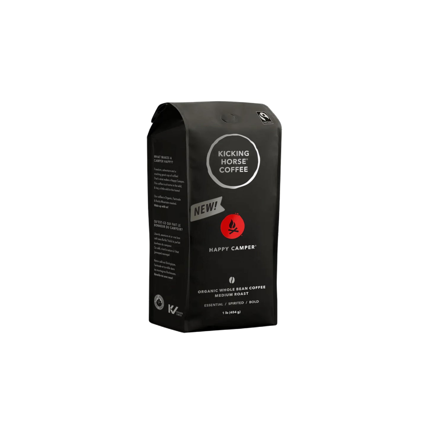 Kicking Horse Coffee - Happy Camper Blend, Whole Bean 100% Arabica Coffee | Medium Roast | All Organic & Fairtrade | 454g 🍁 All In One Marketplace Canada