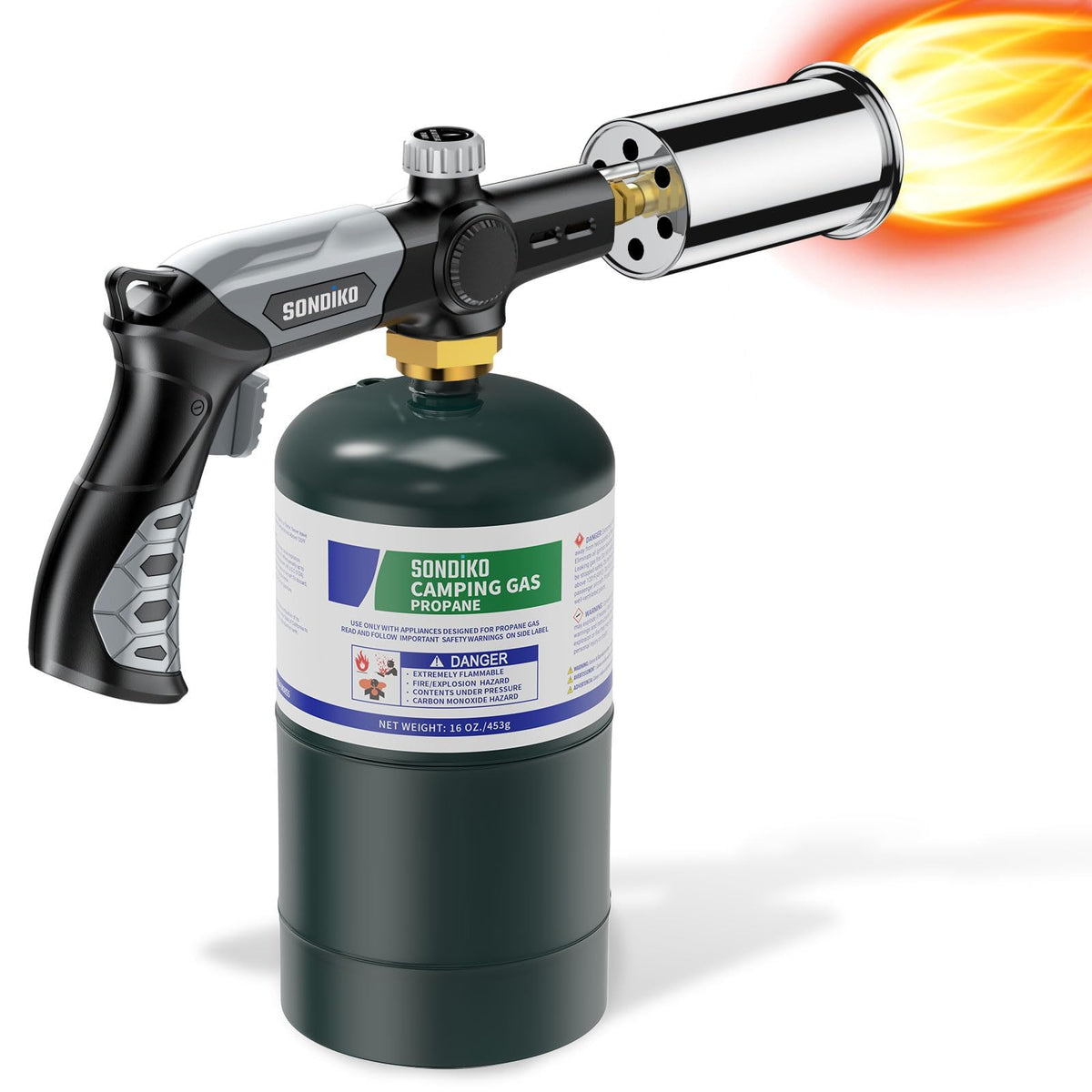 Sondiko Powerful Propane Torch L8010, Gas Welding Equipment,Propane Torch Head with Igniter, Blow Torch, Campfire Starter, Adjustable Flamethrower Gun for BBQ and Baking(Propane Tank NOT Included) 🍁 All In One Marketplace Canada