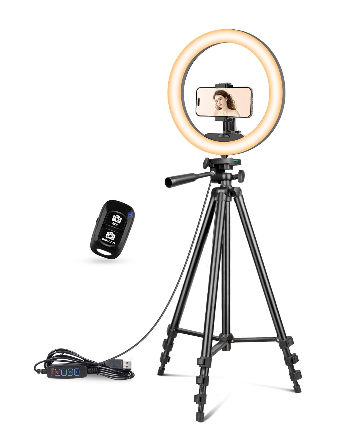 UBeesize 12 inch Ring Light with Stand, Selfie Ring Light with 50" Extendable Tripod Stand & Phone Holder for Live Stream/Makeup/YouTube Video 🍁 All In One Marketplace Canada