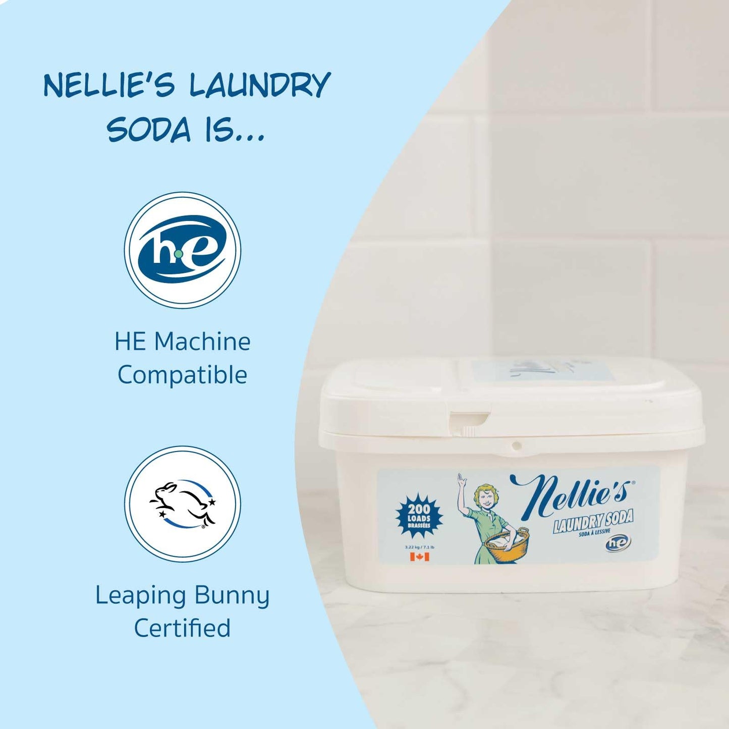 Nellie's Laundry Soda | Fragrance-Free Powder Laundry Detergent | 200 Loads 🍁 All In One Marketplace Canada