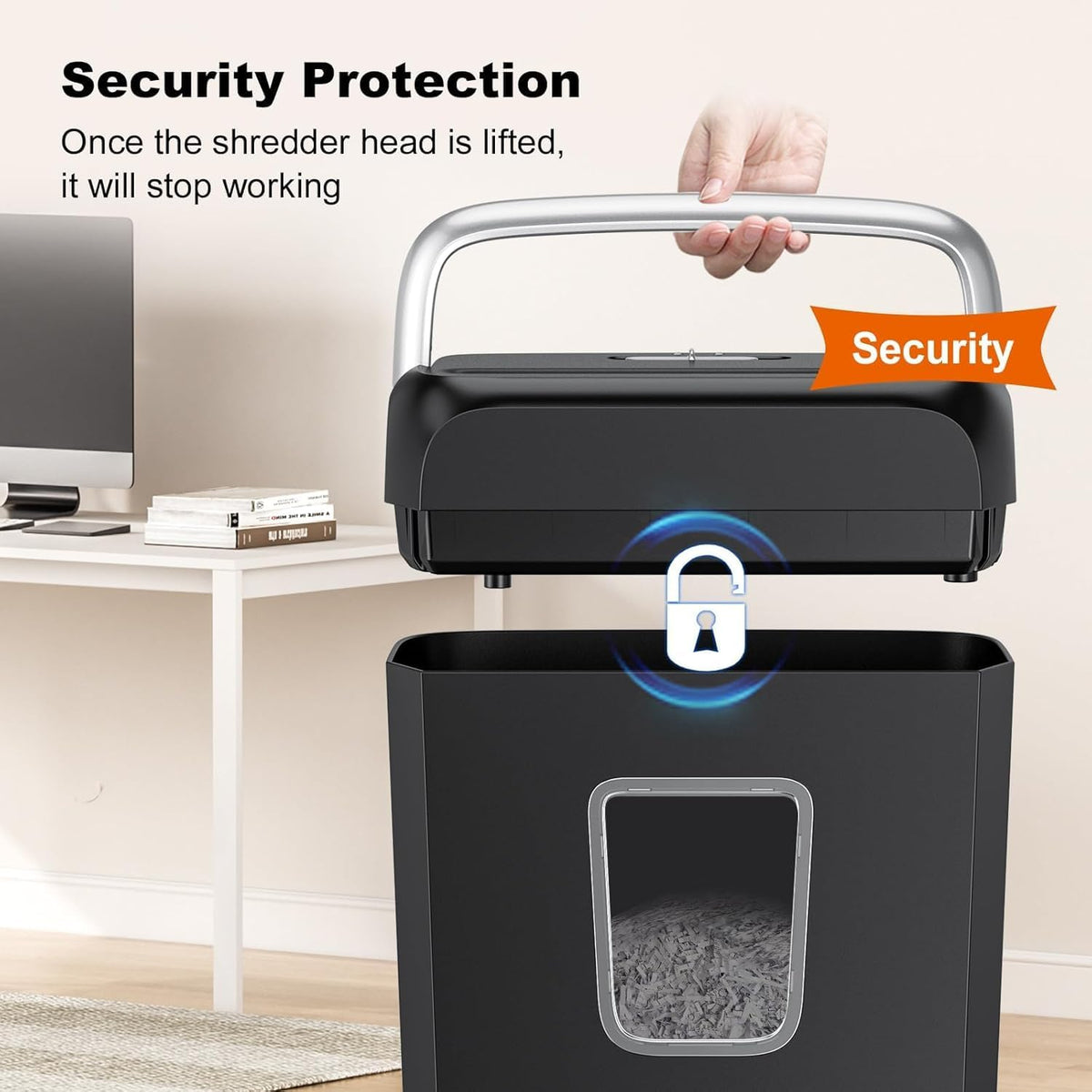 Bonsaii 6-Sheet Crosscut Paper Shredder for Home Use, Small Paper Shredder for Home Office, Portable Document Shredder with 3.4 Gal Wastebasket (C237-B) 🍁 All In One Marketplace Canada