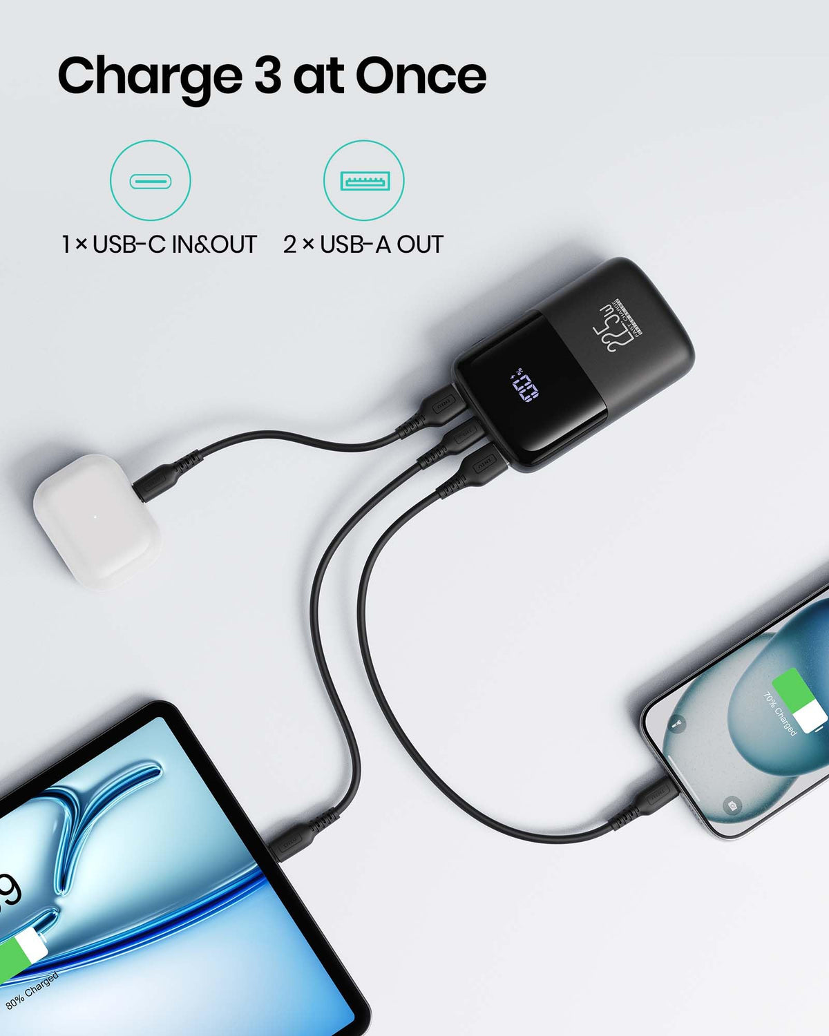 INIU Power Bank, Smallest 22.5W 10000mAh Portable Charger, USB C in&Out Fast Charging 3-Output Mini Battery Pack Charger with Phone Holder for iPhone 17 16 15 14 Samsung S24 S23 AirPods iPad etc 🍁 All In One Marketplace Canada
