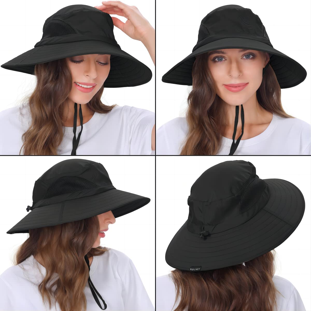 EINSKEY Sun Hat for Men/Women, Waterproof Wide Brim Bucket Hat UV Protection Boonie Hat for Fishing Hiking Garden Beach Black 🍁 All In One Marketplace Canada