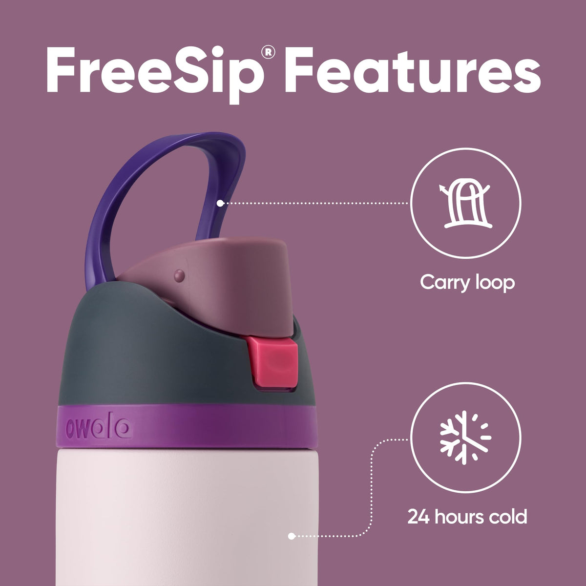 Owala FreeSip Insulated Stainless Steel Water Bottle with Straw for Sports and Travel, BPA-Free, 24oz, Dreamy Field 🍁 All In One Marketplace Canada