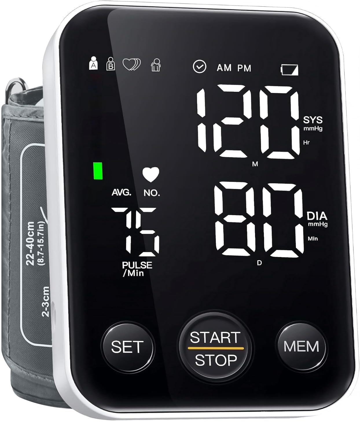 Blood Pressure Machine for Home Use Automatic Blood Pressure Monitor with 2x120 Reading Memory Adjustable Arm Cuff 8.7"-15.7" with Large LED Backlit Display Black 🍁 All In One Marketplace Canada