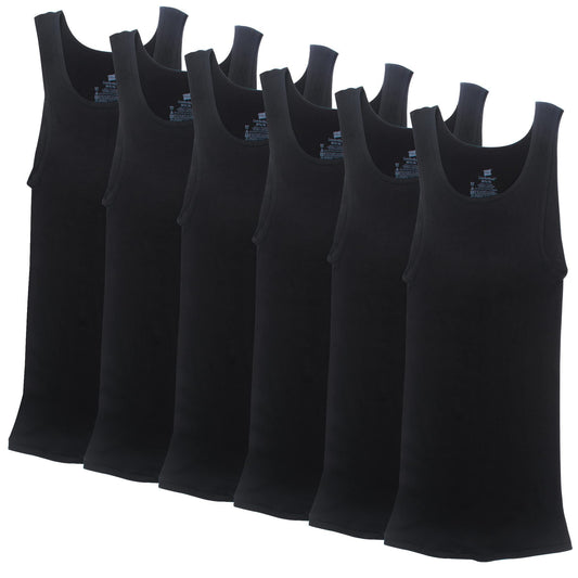 Hanes Mens ComfortSoft 6 Pack FreshIQ Tagless A-Shirts Undershirt, BLACK, Medium US 🍁 All In One Marketplace Canada