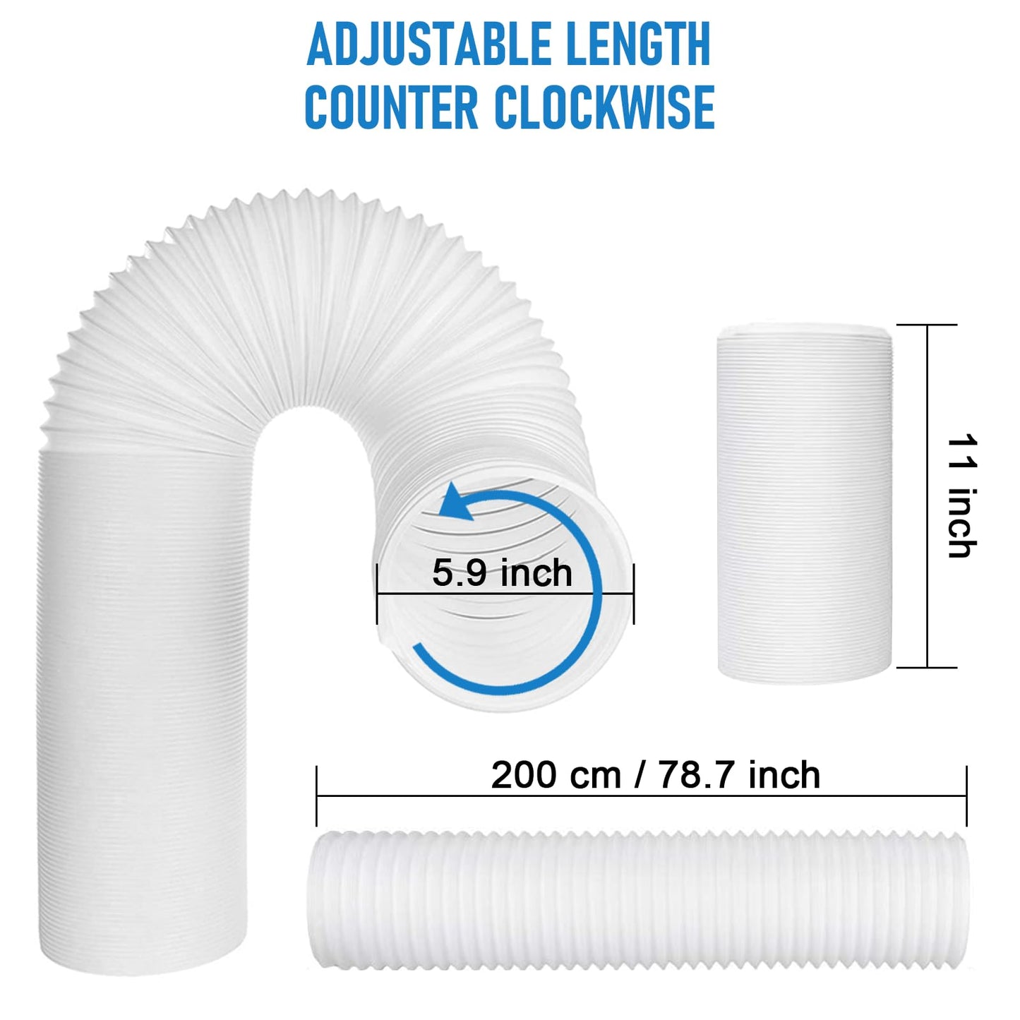 Portable Air Conditioner Window Kit with 5.9" Exhaust Hose, Portable AC Window Vent Kit for Sliding Window Seal with PVC Plate, Universal Coupler Fits 5.9 & 5.1 Inch Diameter Exhaust Hose 🍁 All In One Marketplace Canada