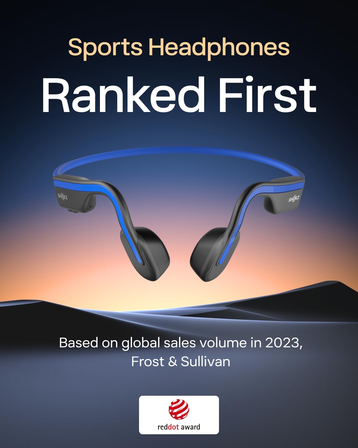 Shokz (AfterShokz) OpenMove - Open-Ear Bluetooth Sport Headphones - Bone Conduction Wireless Earphones - Sweatproof for Running and Workouts, with Sticker Pack (Blue) 🍁 All In One Marketplace Canada