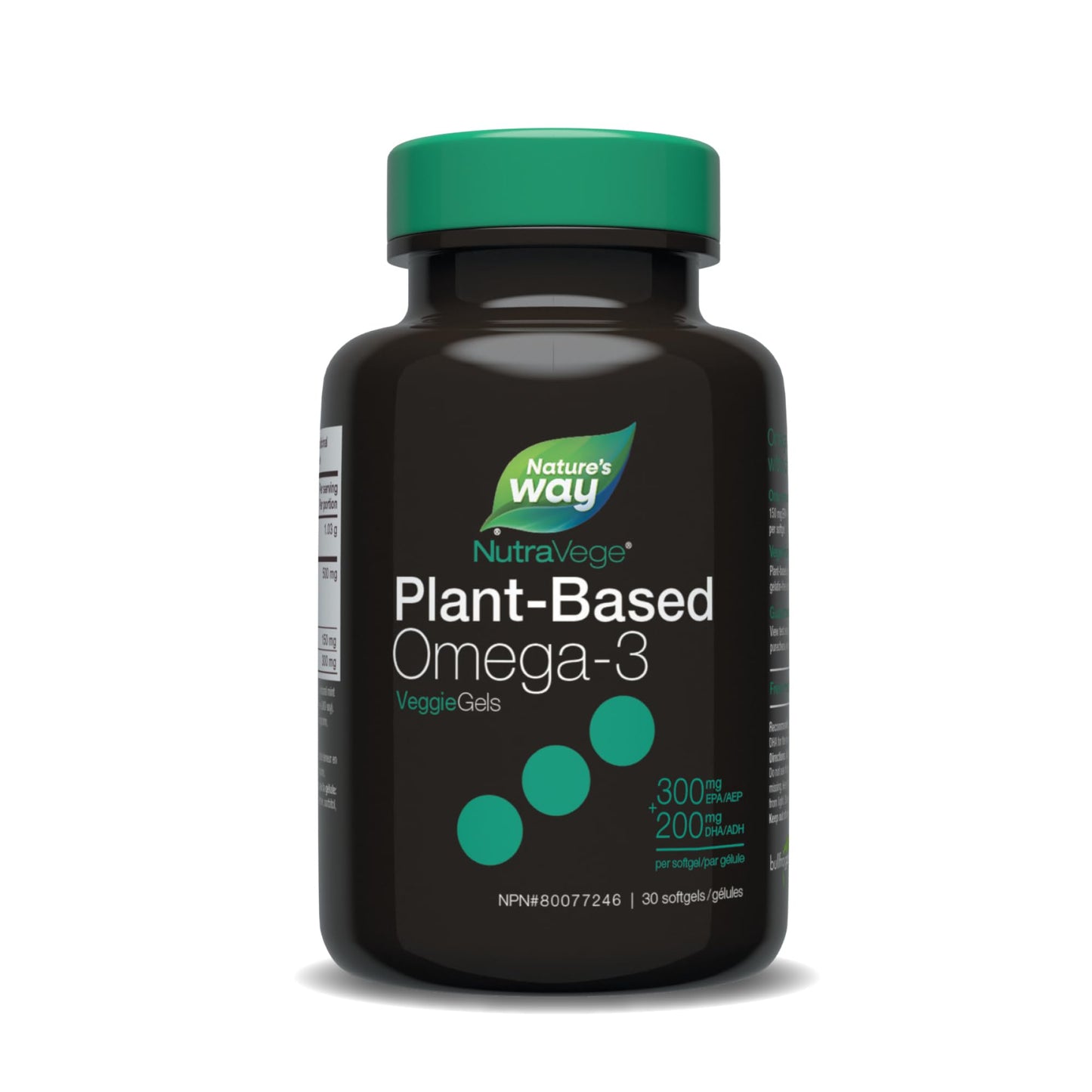 Nature’s Way NutraVege Plant-Based Omega-3 – 300mg EPA + 200mg DHA – Supports Heart, Brain & Eye Health – Plant Based – 30 Softgels 🍁 All In One Marketplace Canada