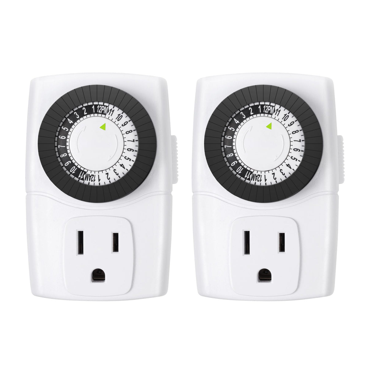 BN-LINK BND-60/U47 Indoor Mini 24-Hour Mechanical Outlet Timer, 3-Prong, 2-Pack 🍁 All In One Marketplace Canada
