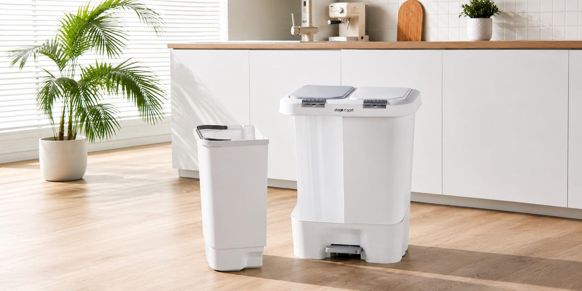 Step N’ Sort 40L Dual Compartment Recycling Bin – Slim Kitchen Waste & Recycling System (2 × 20L) 🍁 All In One Marketplace Canada