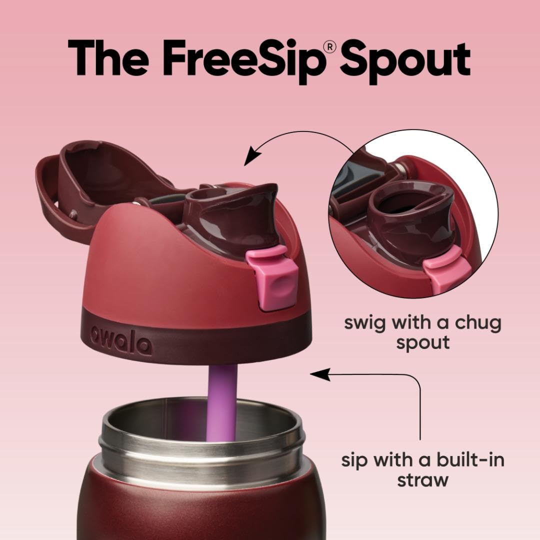 Owala FreeSip - Stainless Steel - 32-oz. - Red Black Cherry 🍁 All In One Marketplace Canada
