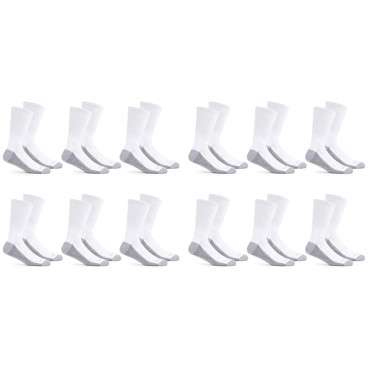 Fruit of the Loom Men's Dual Defense Crew Socks (12 Pack), White, Medium (6 - 12) 🍁 All In One Marketplace Canada