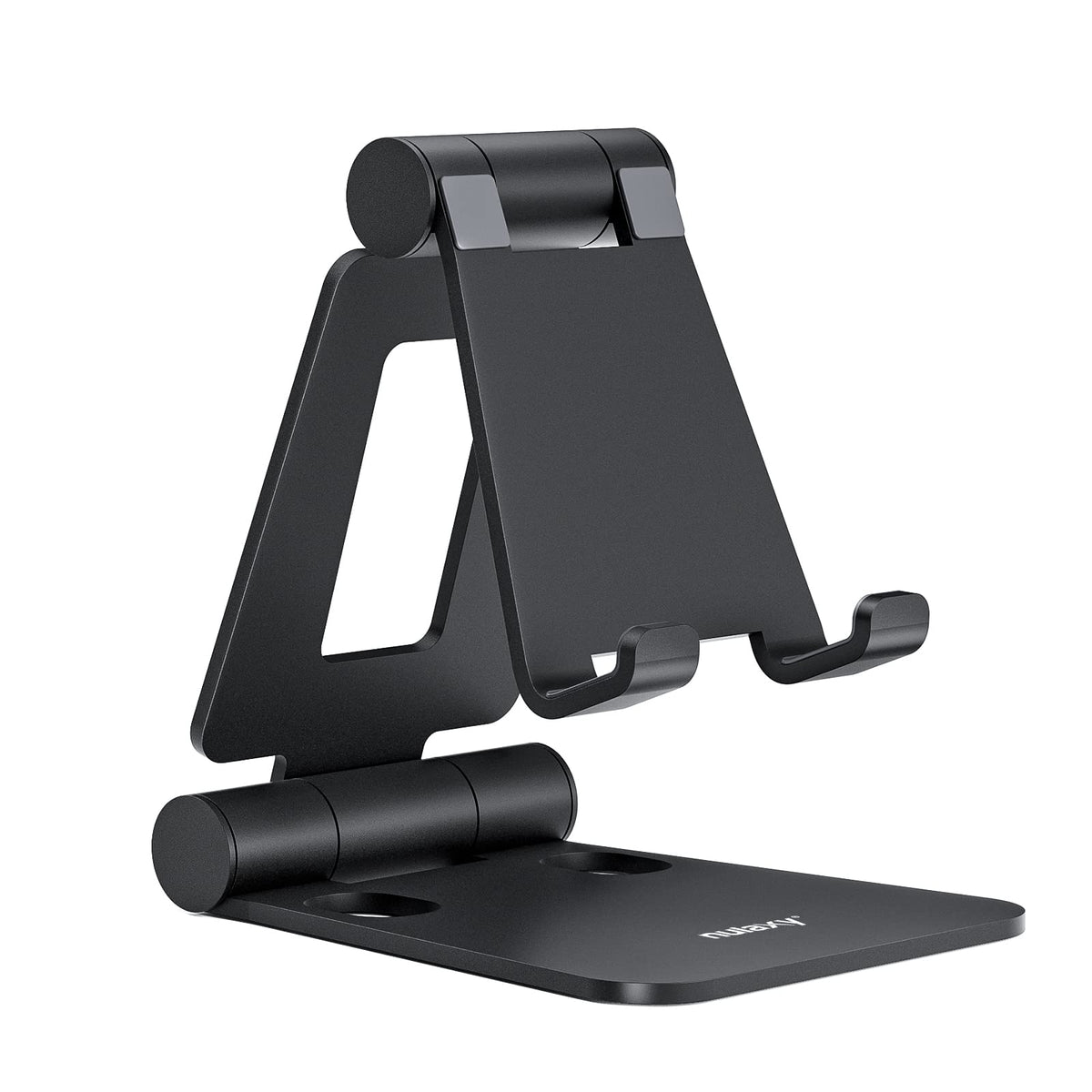 Nulaxy Dual Foldable Phone Stand for Desk, Fully Adjustable Desktop Cell Phone Holder Accessories for Office Kindle Compatible with 4-8" Mobile Devices iPhone Pro/Max/Plus, iPad Pro/Air/Mini, Black 🍁 All In One Marketplace Canada