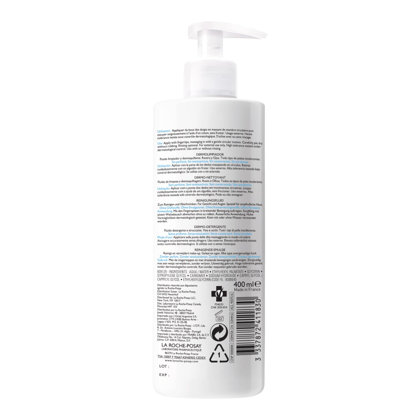 La Roche Posay Face Wash, Toleriane Dermo Cleanser, Formulated with Glycerin to Calm Irritated Skin, Gently Cleanses & Removes Makeup. Suitable for Sensitive Skin. Dermatologist Recommended, 400mL 🍁 All In One Marketplace Canada