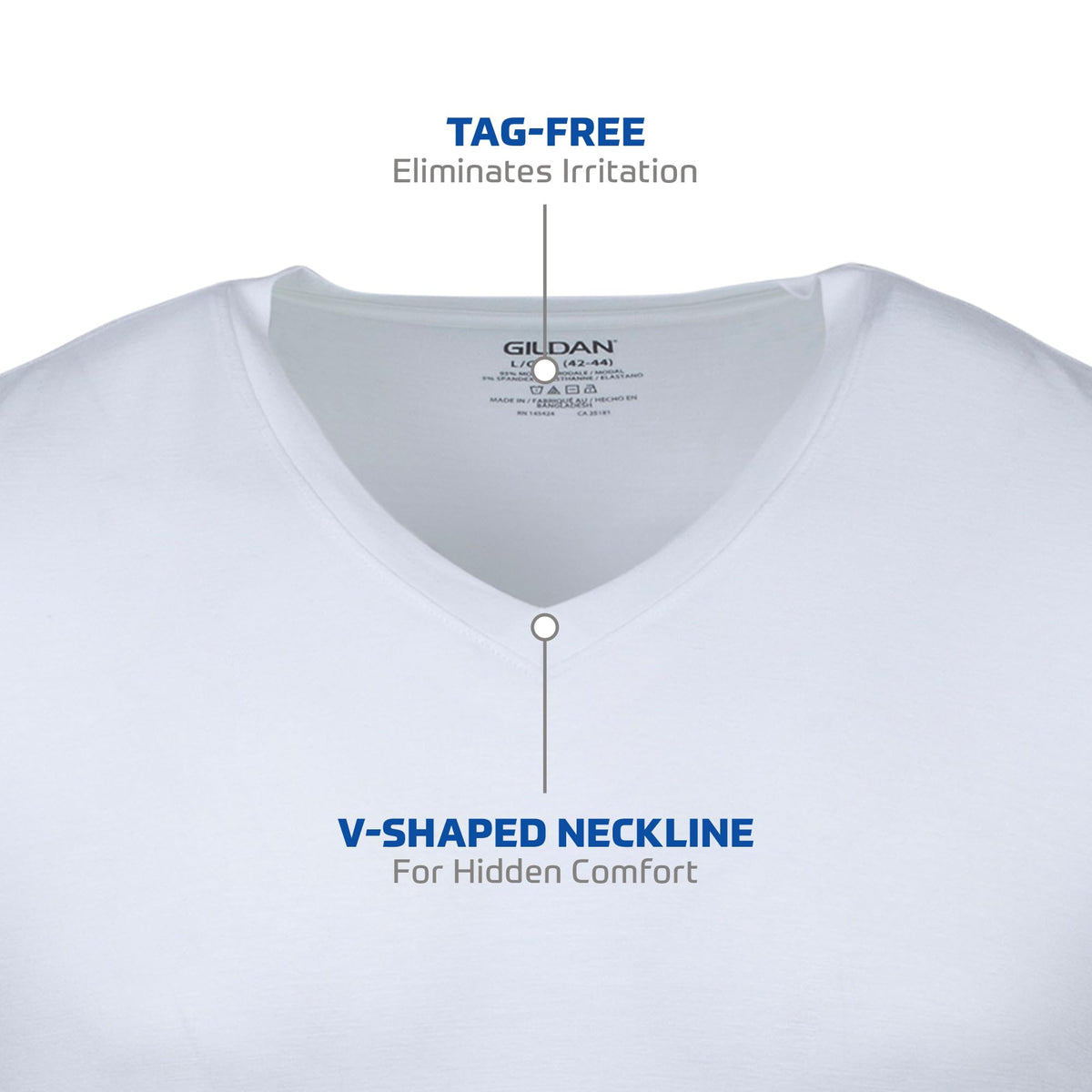 Gildan Men's V-Neck T-Shirts, Multipack, Style G1103, White (6-Pack), Medium 🍁 All In One Marketplace Canada