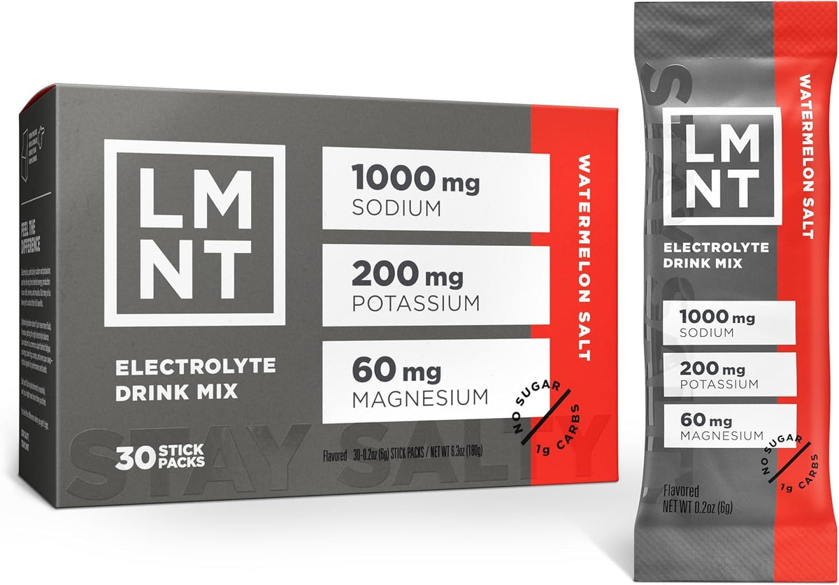LMNT Keto Electrolyte Powder Packets | Paleo Hydration Powder | No Sugar, No Artificial Ingredients | Watermelon Salt | 30 Stick Packs 🍁 All In One Marketplace Canada