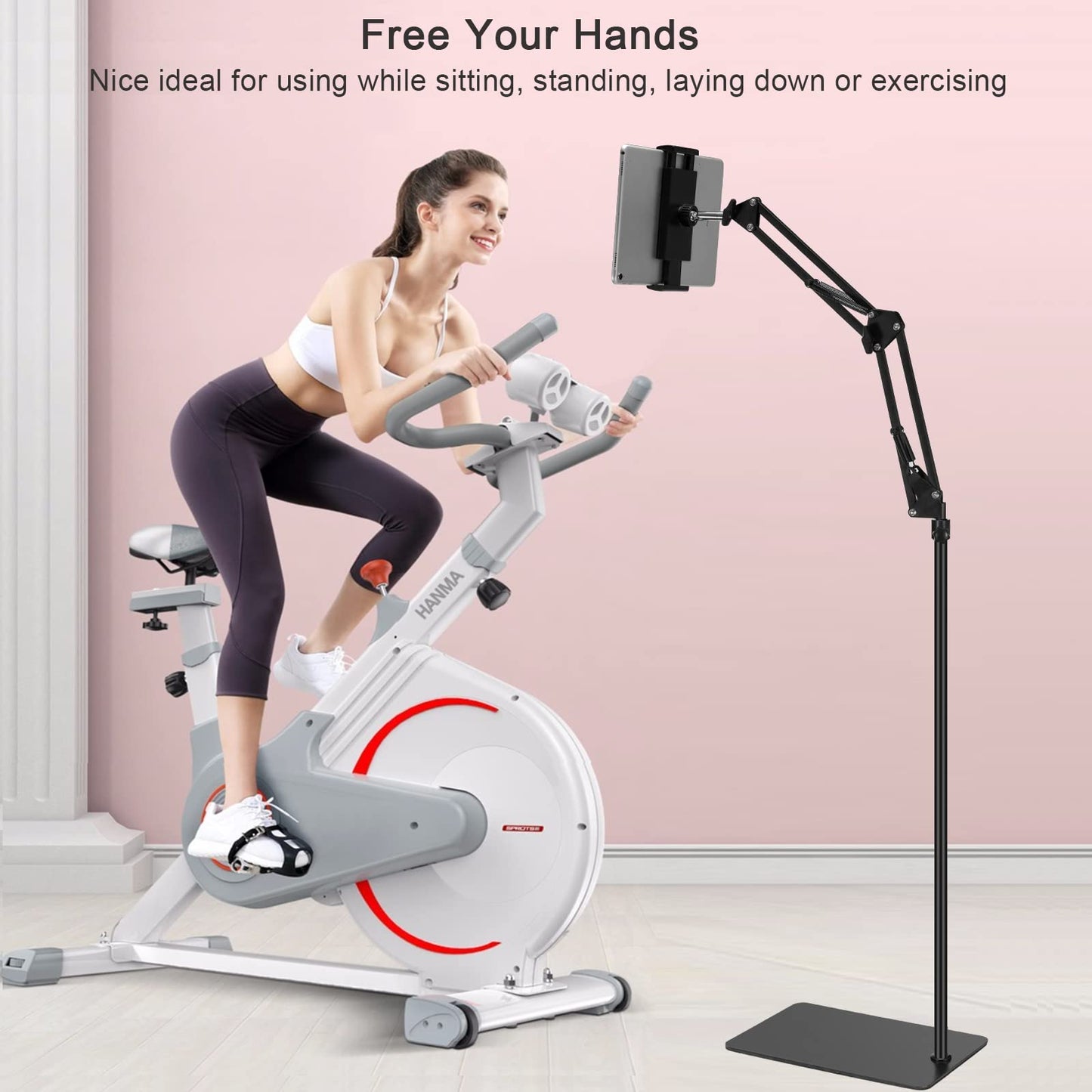 SAMHOUSING Tablet Floor Stand, Adjustable Universal 360-degree Rotatable Metal Tablet Holder, Phone Stand for iPad/iPhoneX/iPad Pro or Other 4.7~12.9 Inch-Screen Devices (Black) 🍁 All In One Marketplace Canada