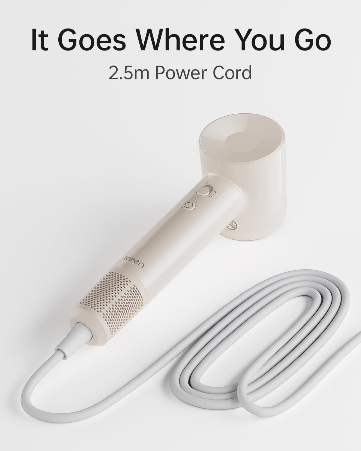 Laifen SE Lite Professional Hair Dryer, High-Speed Blow Dryer 100,000 RPM Brushless, Ionic Hair Dryer with Diffuser for Curly Hair , Fast Drying Low Noise, Diffuser Hair Dryer for Women and Men Lightweight Thermo-Control with 2 Nozzles, HD110