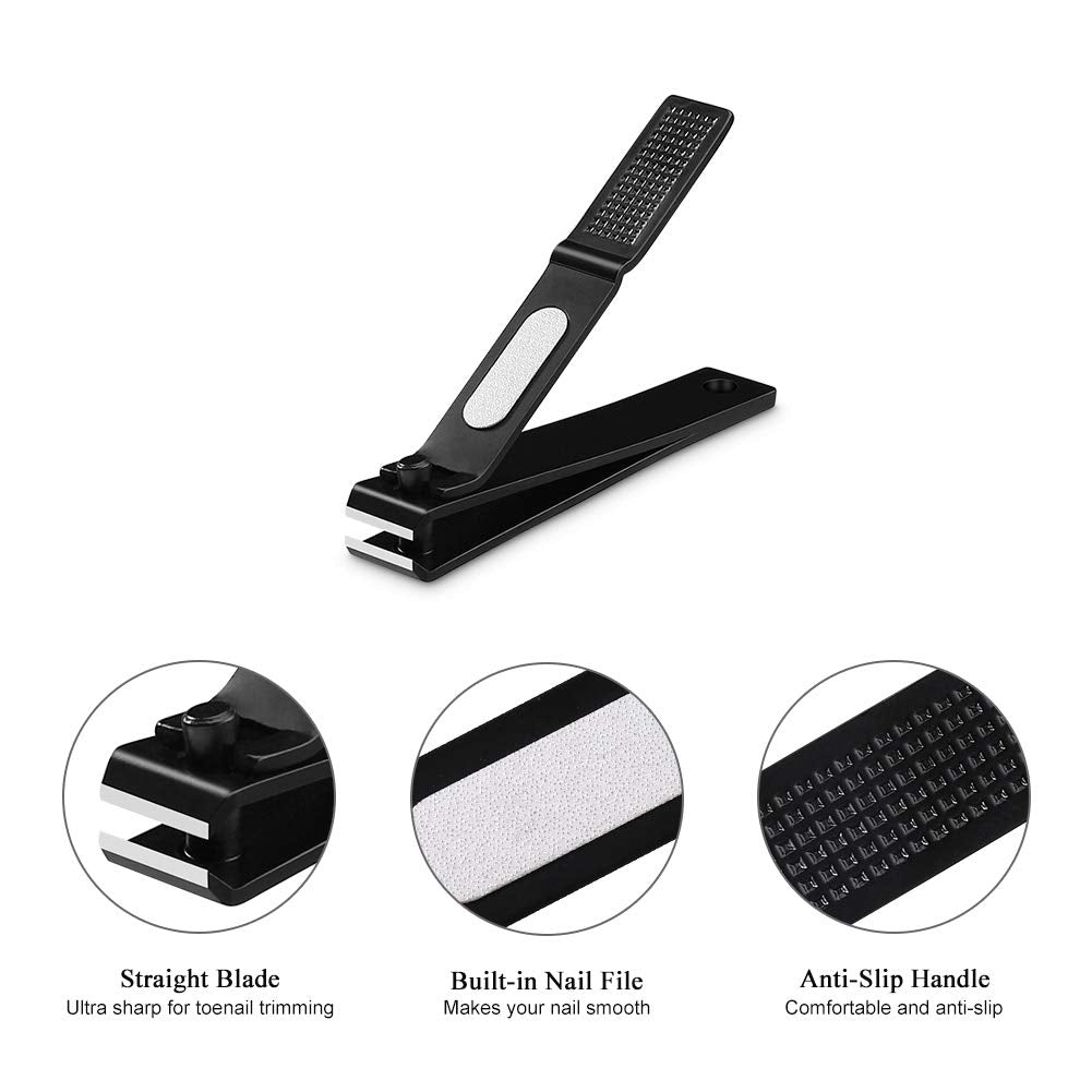 HAWATOUR Nail Clippers Set, Ultra Sharp Sturdy Fingernail and Toenail Clipper Cutters with Visibly Tin Case, Black 🍁 All In One Marketplace Canada