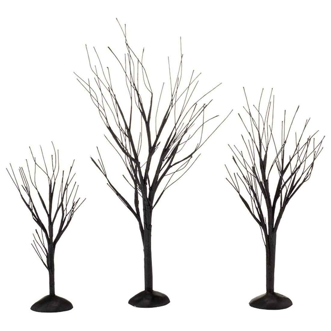 Department 56 Halloween Seasonal Decor Accessories for Village Collections, Black Bare Branch Trees, 1.77-Inch