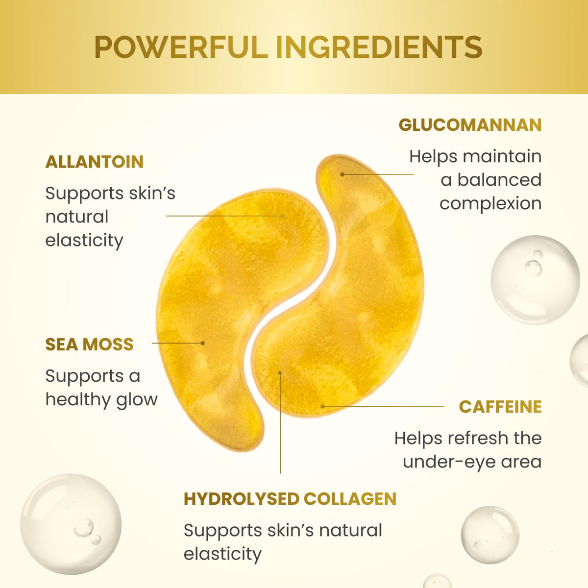 PLANTIFIQUE 24K Gold Under Eye Patches - Dermatologist Tested - 20 Pairs Cooling Eye Masks for Dark Circles & Puffiness, with Collagen & Hyaluronic Acid - Patch Yeux 🍁 All In One Marketplace Canada