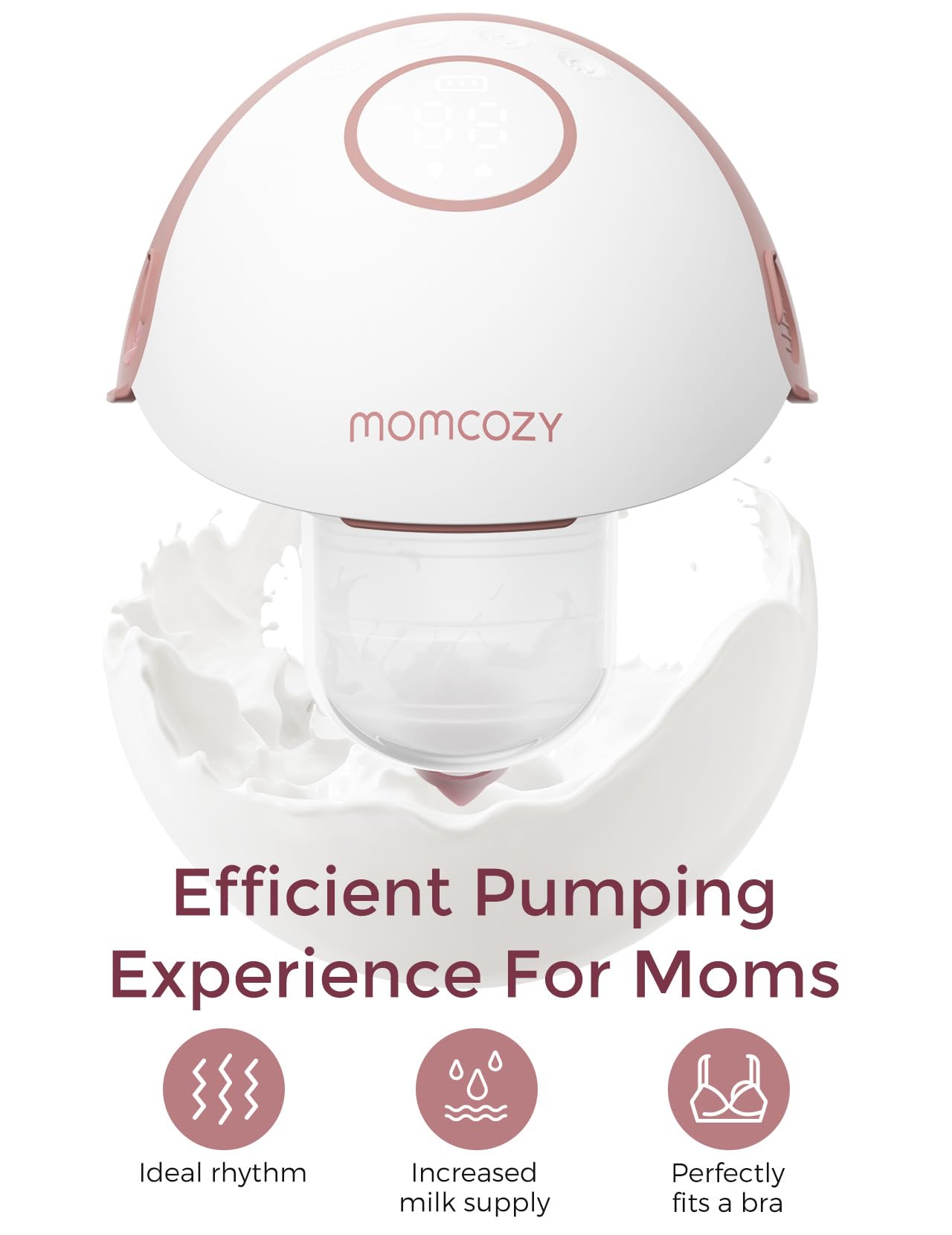 Momcozy Breast Pump Hands Free Mobile Style | M6, Wearable Breastfeeding Pump Ideal Rhythm for More Milk, DoubleFit Flange More Fit & Discreet with 3 Modes & 9 Levels, 24mm (Cozy Red, 2 Count) 🍁 All In One Marketplace Canada