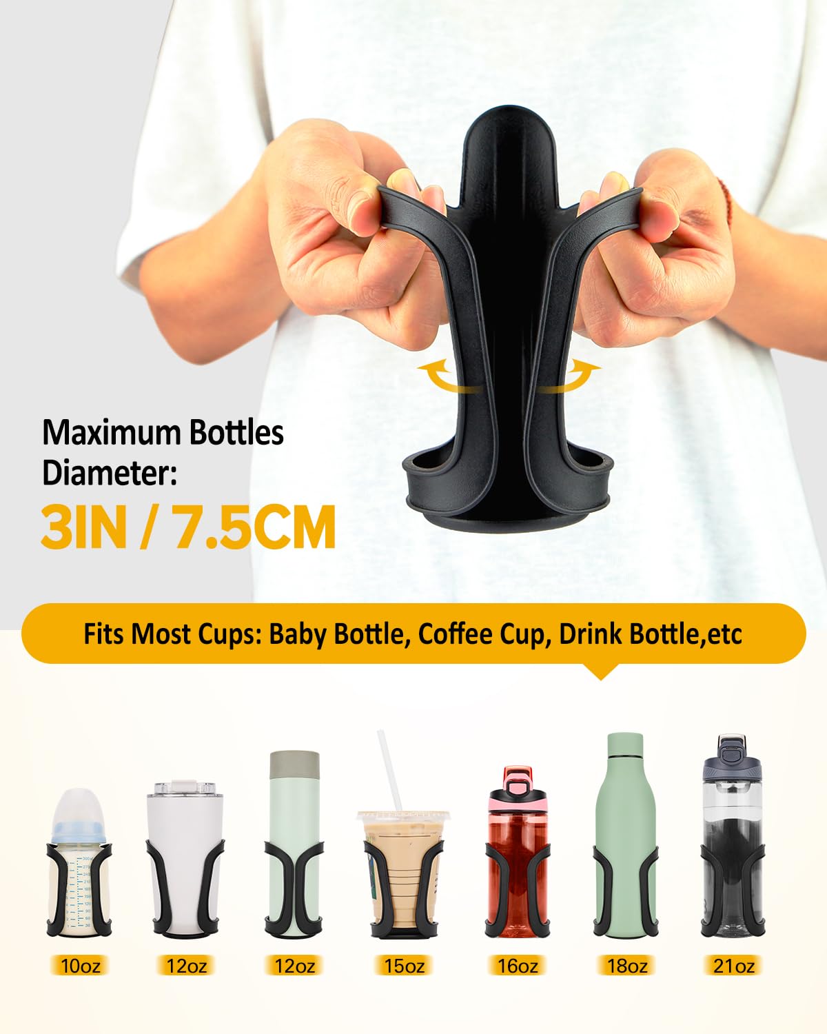 Pack of 2 Stroller Drink Holders, Universal Cup Holder for Bikes, Trolleys or Walkers 🍁 All In One Marketplace Canada