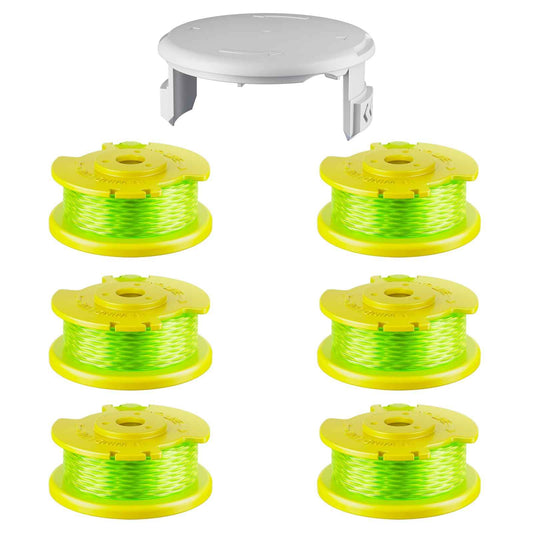7 Pcs AC80RL3 Replacement Trimmer String for Ryobi One Plus+,0.080" Diameter String Trimmer Refll and AC14HCA Cover Cap Compatible with Ryobi 18v,24v,and 40v Cordless Trimmers(6 Spools+1 Cap) 🍁 All In One Marketplace Canada