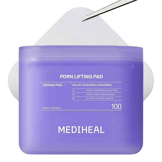 MEDIHEAL PDRN Lifting Toner Pads – Pore Tightening with Plant-Based PDRN, Peptide, Glutathione & PHA, Pore Care, Firming & Wrinkle Care, Stretchy Lifting Fabric, Korean Skin Care, 100 Pads 🍁 All In One Marketplace Canada