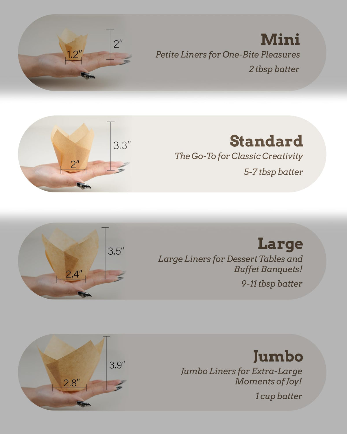 Bake Choice 200pcs Natural Tulip Cupcake Liners for Baking, Unbleached EU Muffin Liners, Parchment Paper Muffin Liners, Cupcake Liners, Tulip Muffin Liners for Party, Christmas 🍁 All In One Marketplace Canada