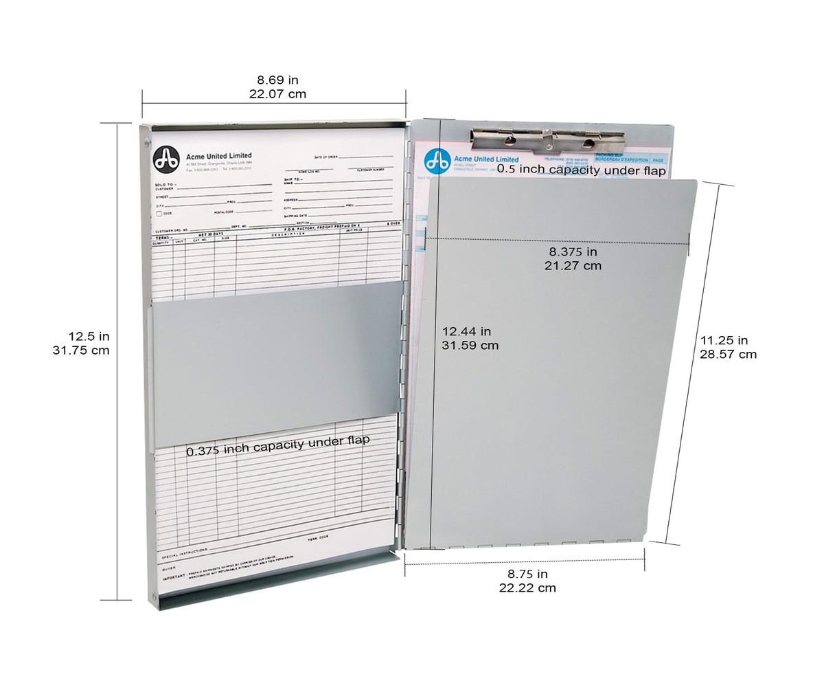 Westcott Side-Hinged Sheet Holder, Letter Size (9" x 12"), Durable Aluminum Clipboard Folder with Steel Clips, 30-Page Capacity, Secure Document Storage for Office, Field, and Industrial Use (38012) 🍁 All In One Marketplace Canada