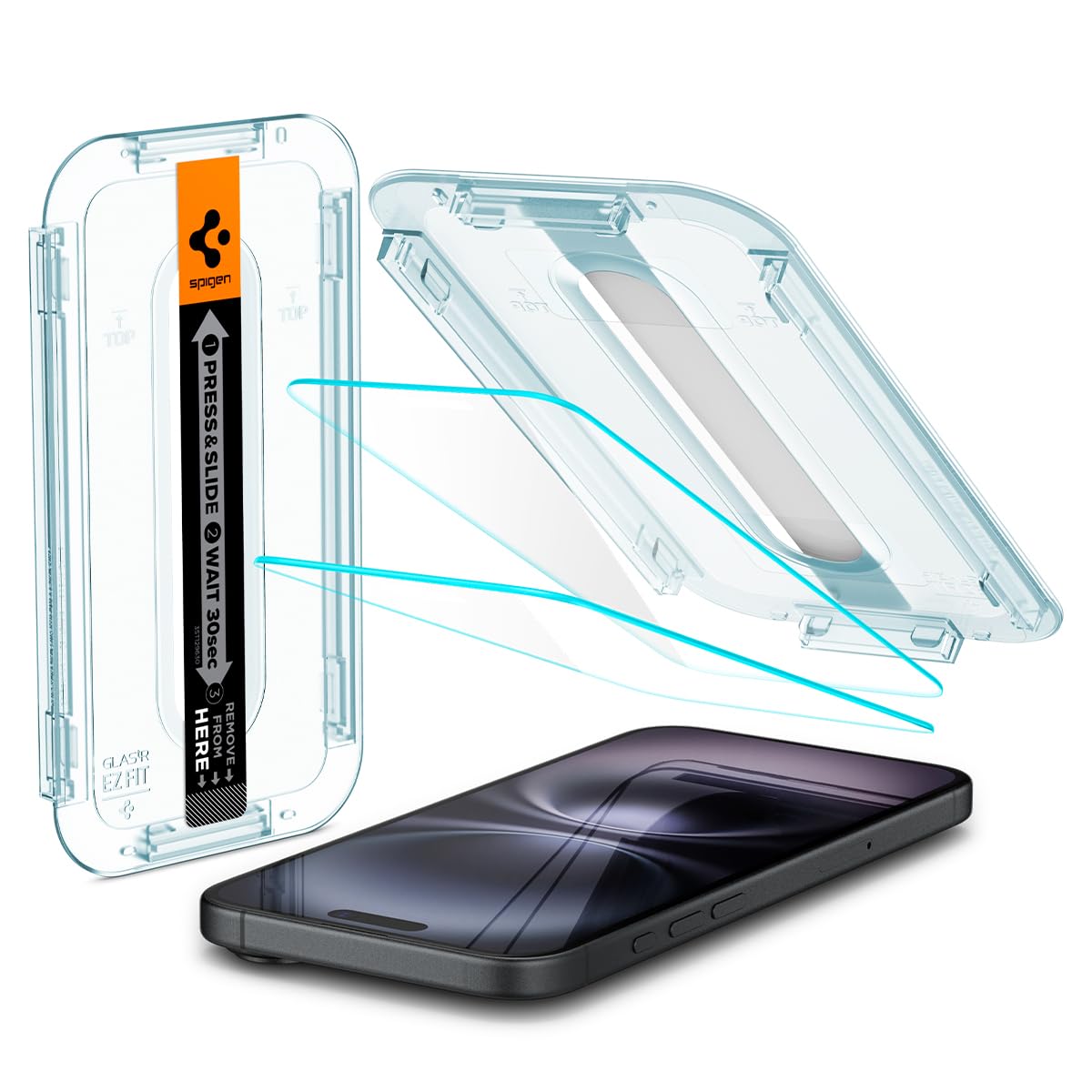 Spigen Tempered Glass Screen Protector [GlasTR EZ FIT] designed for iPhone 16 / iPhone 15 [2 Pack] 🍁 All In One Marketplace Canada