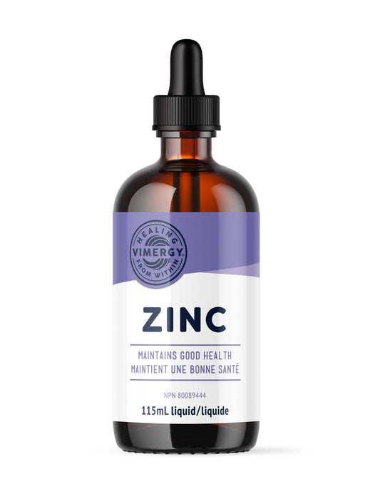 VIMERGY Liquid Zinc – Fast-Absorbing Immune Support – Promotes Healthy Bones & Skin – Organic, Vegan, Non-GMO – 57 Servings (115 mL) 🍁 All In One Marketplace Canada
