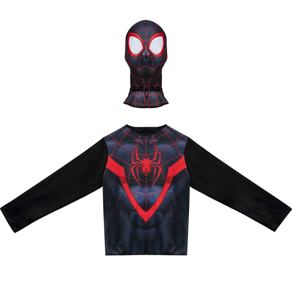 Marvel Spider-Man Team Halloween Costume Dress Up Box - Three Medium-Size Long-Sleeved Tops and Fabric Masks