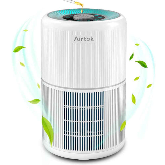 AIRTOK Air Purifiers for Bedroom Home, H13 True HEPA Air Filter for Smoke, Dust, Odors, Pollen, Pet Dander 99.97% Removal, Air Purifiers Large Room with Fragrance Sponge, White? 🍁 All In One Marketplace Canada