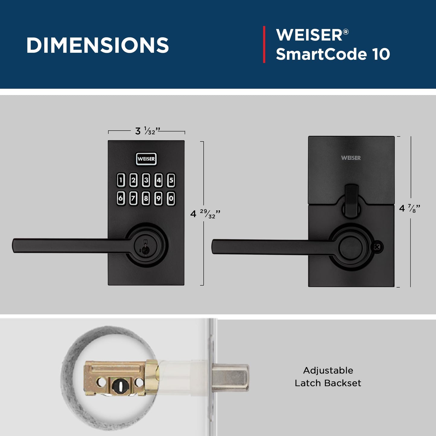 Weiser Smartcode 10 Matte Black Keyless Entry Door Lock with Handle/Deadbolt Lock, Keypad Door Lock with Auto Lock, Up to 30 User Codes, Electronic Door Handles/Door Locks for Entry Door & Garage 🍁 All In One Marketplace Canada