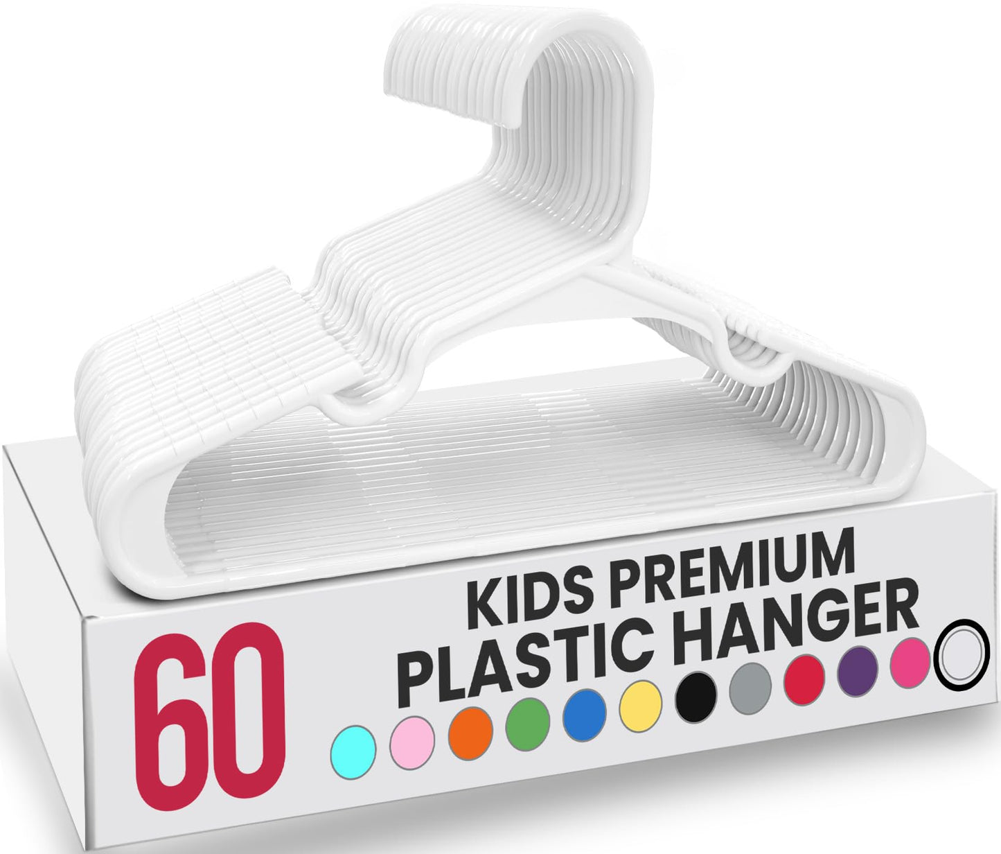 Utopia Home Kids Hangers - Plastic Baby Hangers for Closet - Childrens Hangers for Clothes & Infant Hangers for Closet - Ideal for Everyday Standard Use (White, Pack of 60) 🍁 All In One Marketplace Canada