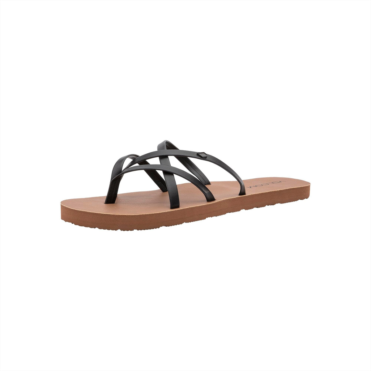 Volcom Women’s New School Sandals – Criss Cross Strap Flip Flops with Comfort Foam Footbed, Black, 9 🍁 All In One Marketplace Canada