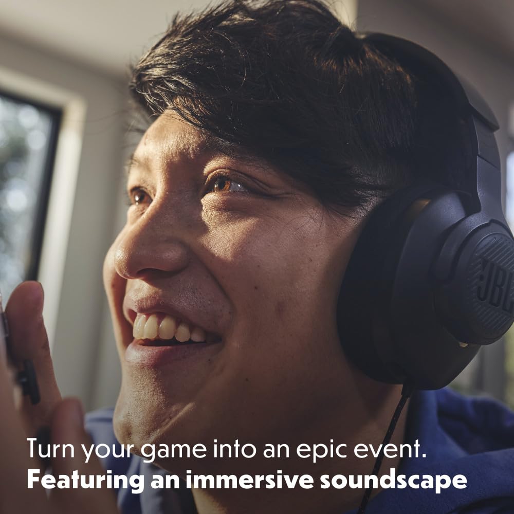 JBL Quantum 100M2 - Wired Over-Ear Gaming Headset with omnidirectional, Detachable mic with Mute Option and Fabric-Covered Memory Foam Ear Cushions, Compatible with All Platforms (Black) 🍁 All In One Marketplace Canada