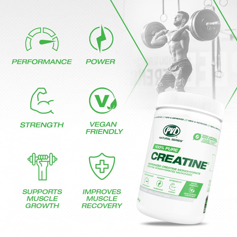 PVL 100% Pure Creatine Monohydrate Powder – Micronized Supplement for Women & Men, Unflavoured Amino Acids & Beta Alanine Friendly, Informed-Choice Tested, 1000 g (200 Servings) 🍁 All In One Marketplace Canada