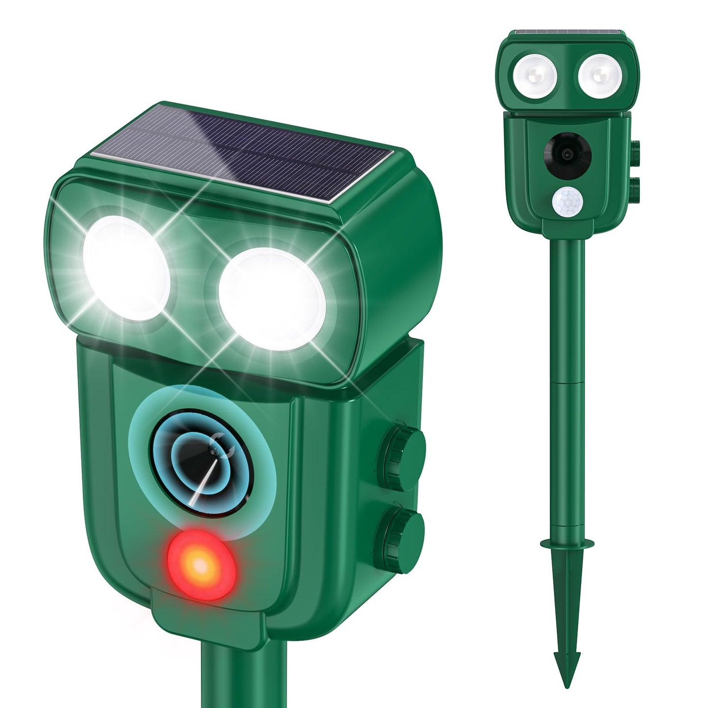 Ultrasonic Animal Repellent Outdoor, Solar Power Cat Raccoon Deer Repeller, Rabbit Snake Control with Motion Sensor and Flash Light, Waterproof Squirrel Skunk Deterrent for Yard Farm Garden 🍁 All In One Marketplace Canada