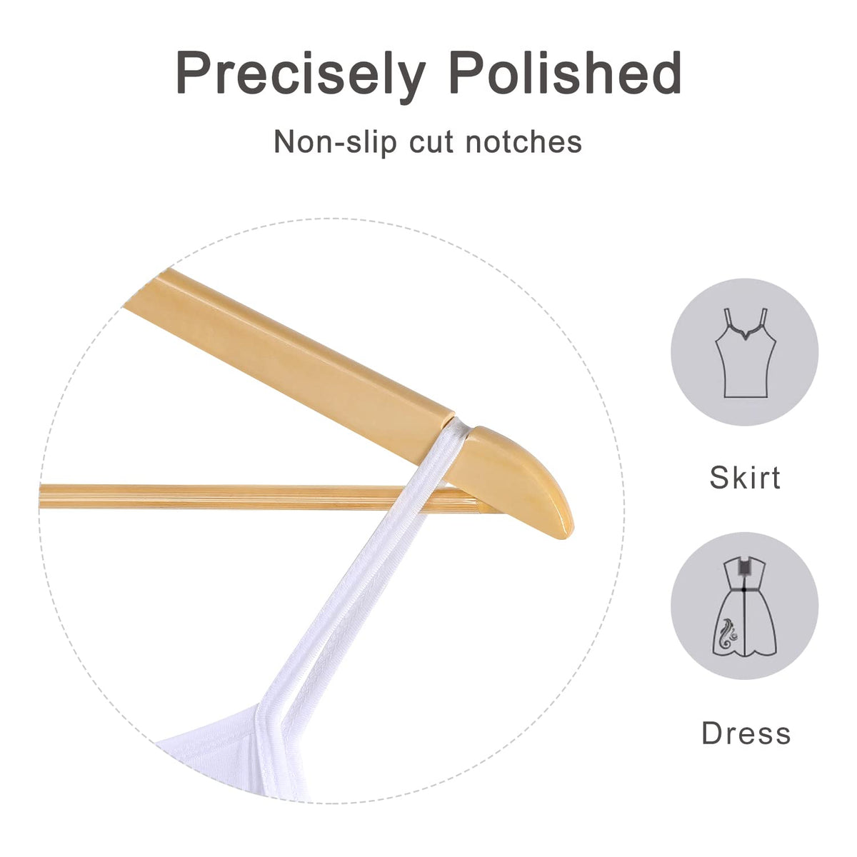 TOPIA HANGER Wooden Hangers (30 Pack), Natural Wooden Coat Hangers with Non Slip Pants Bar, 360°Swivel Hook and Shoulder Notches for Suit, Jacket, Pants, Smooth Finish Clothes Hangers - CT34N30 🍁 All In One Marketplace Canada