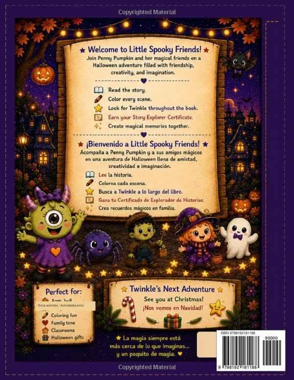 Little Spooky friends: Happy Halloween: A Story to read, color & play
