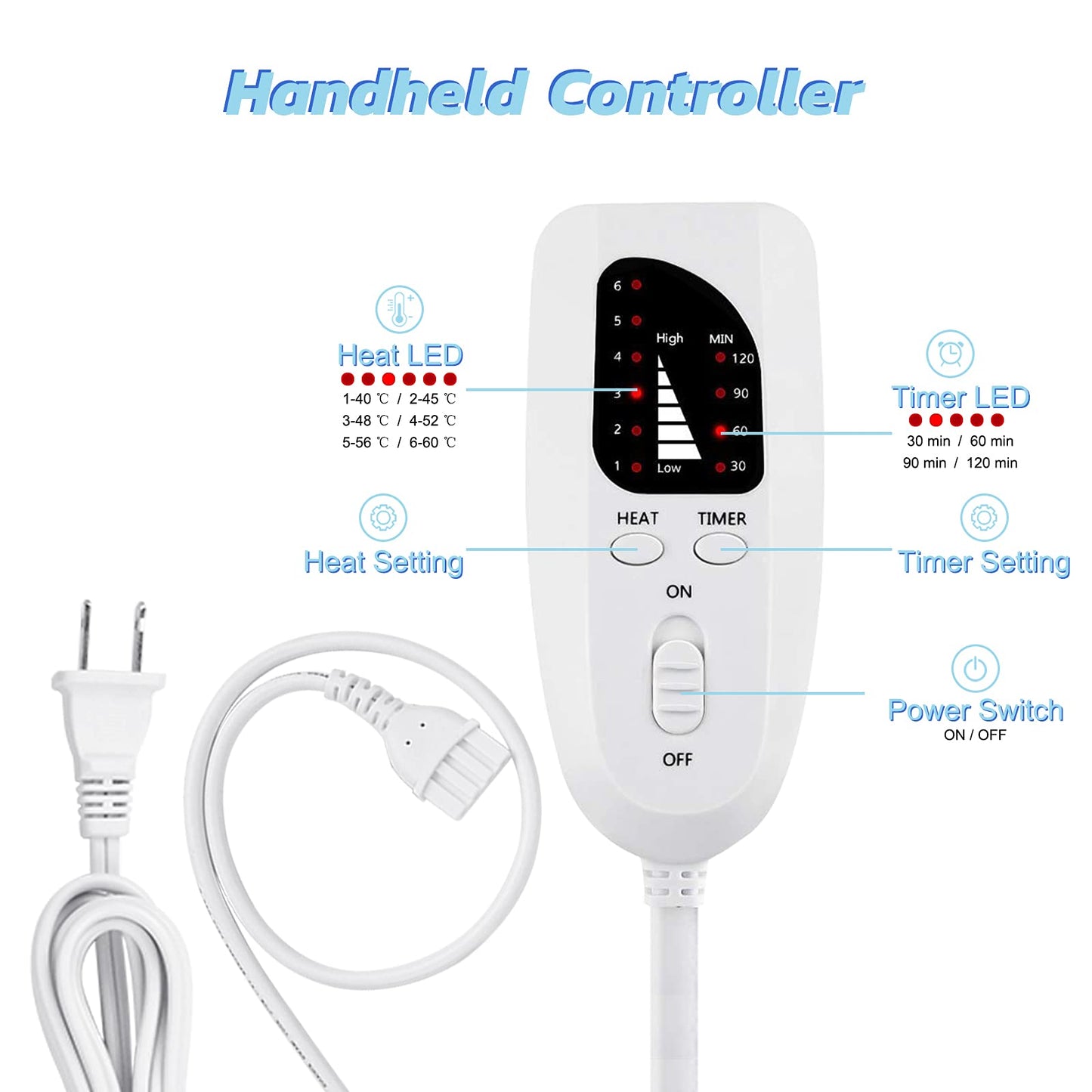 24"x12" Heating Pad, Electric Heating Pad for Dry & Moist Heat, Electric Heat Pad with Multiple Temp & Timer Settings, Auto Off, Silver Gray 🍁 All In One Marketplace Canada