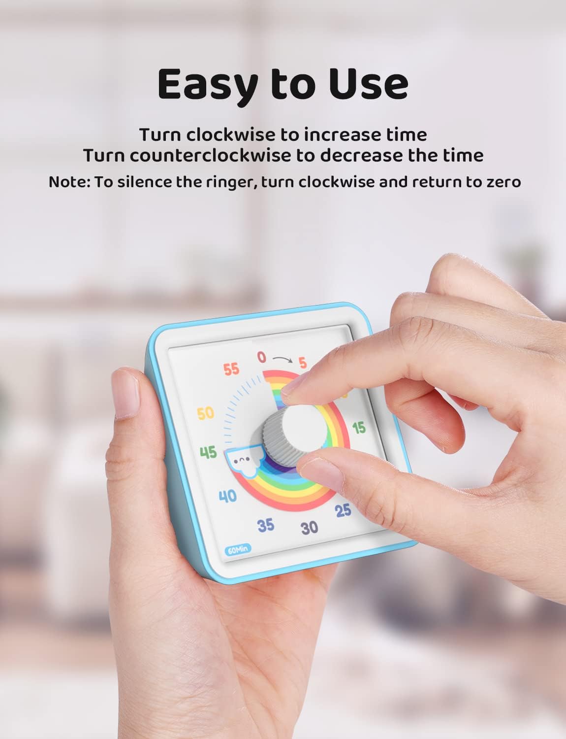 LIORQUE Visual Timer 60 Minute Countdown Timer for Kids Autism with Rainbow Pattern Design, Silent Time Management Tool, No Ticking 🍁 All In One Marketplace Canada