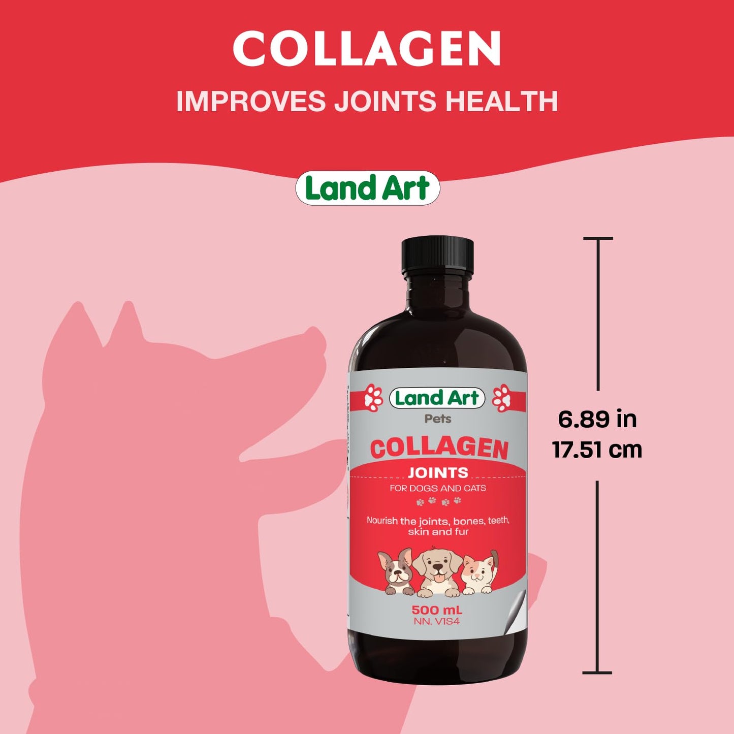 Pet Collagen Supplement - Grass Fed Beef Hydrolyzed - Natural Beef Flavour - Joint Care - Mobility & Health - Gluten, GMO & Sugar Free - for Dog & Cats - Made in Canada - 500ml 🍁 All In One Marketplace Canada