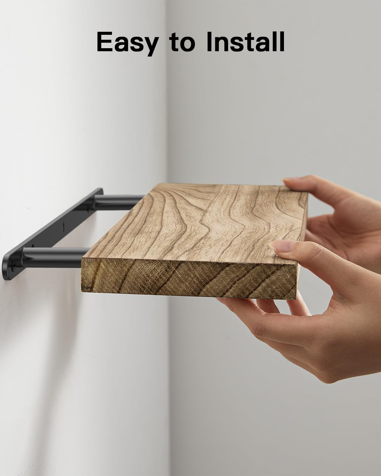 AMADA HOMEFURNISHING Floating Shelves, Paulownia Wood Wall Shelves for Bathroom/Living Room/Bedroom/Kitchen/Home Office, Natural Wood Wall Shelf for Home Storage & Organization, Set of 4, AMFS40 🍁 All In One Marketplace Canada